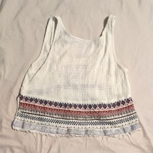 Anthropologie Ecote Womens Tank Top Scoop Neck Sleeveless Embroidered Size Small